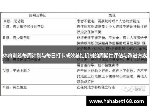 体育训练每周计划与每日打卡成效总结机制的周期性评估与改进方案